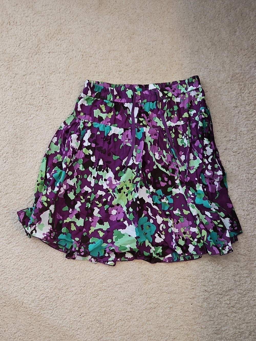 Old Navy Purple Floral Circle Skirt
